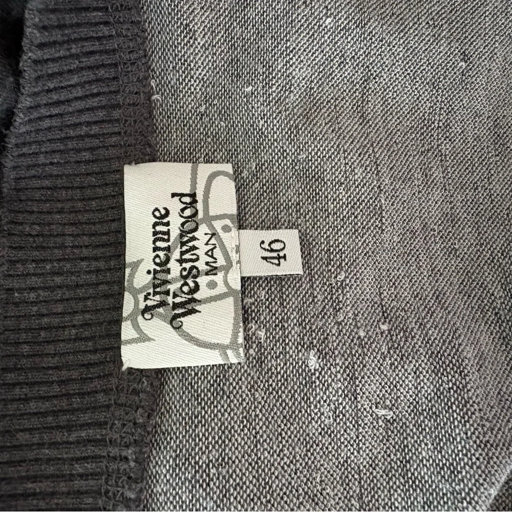VIVIENNE WESTWOOD Man sz 46 sz S Gray Asymmetrical Cardigan Tencel - Picture 8 of 10